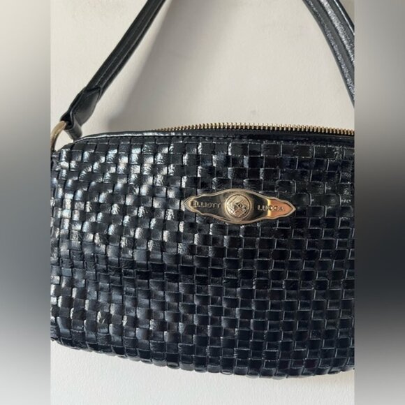 Elliott LUCCA Black Cow-Leather Braided Small Shoulder Bag - Picture 10 of 10